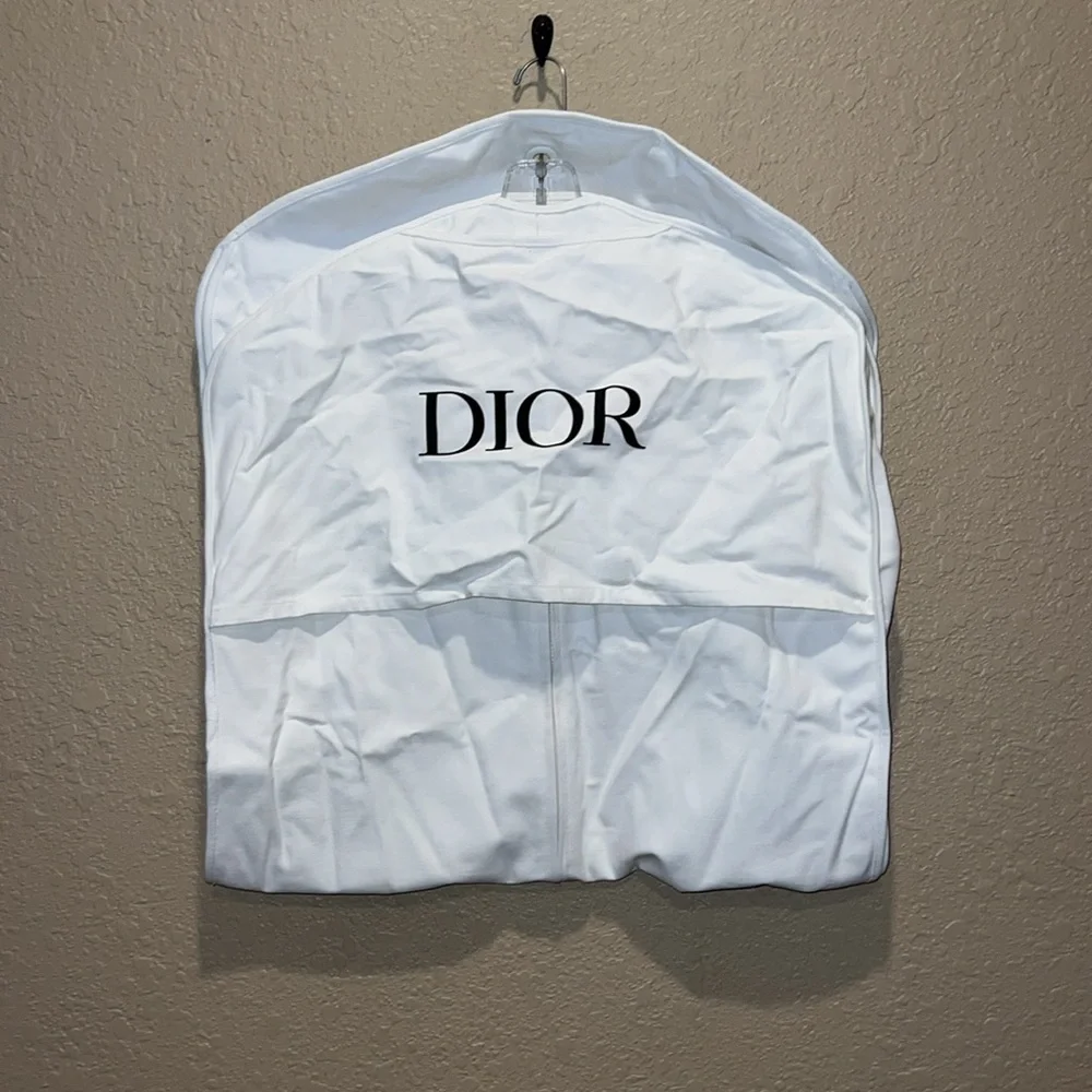 Dior White Cotton Garment Travel Storage Bag 50”x23”x3”